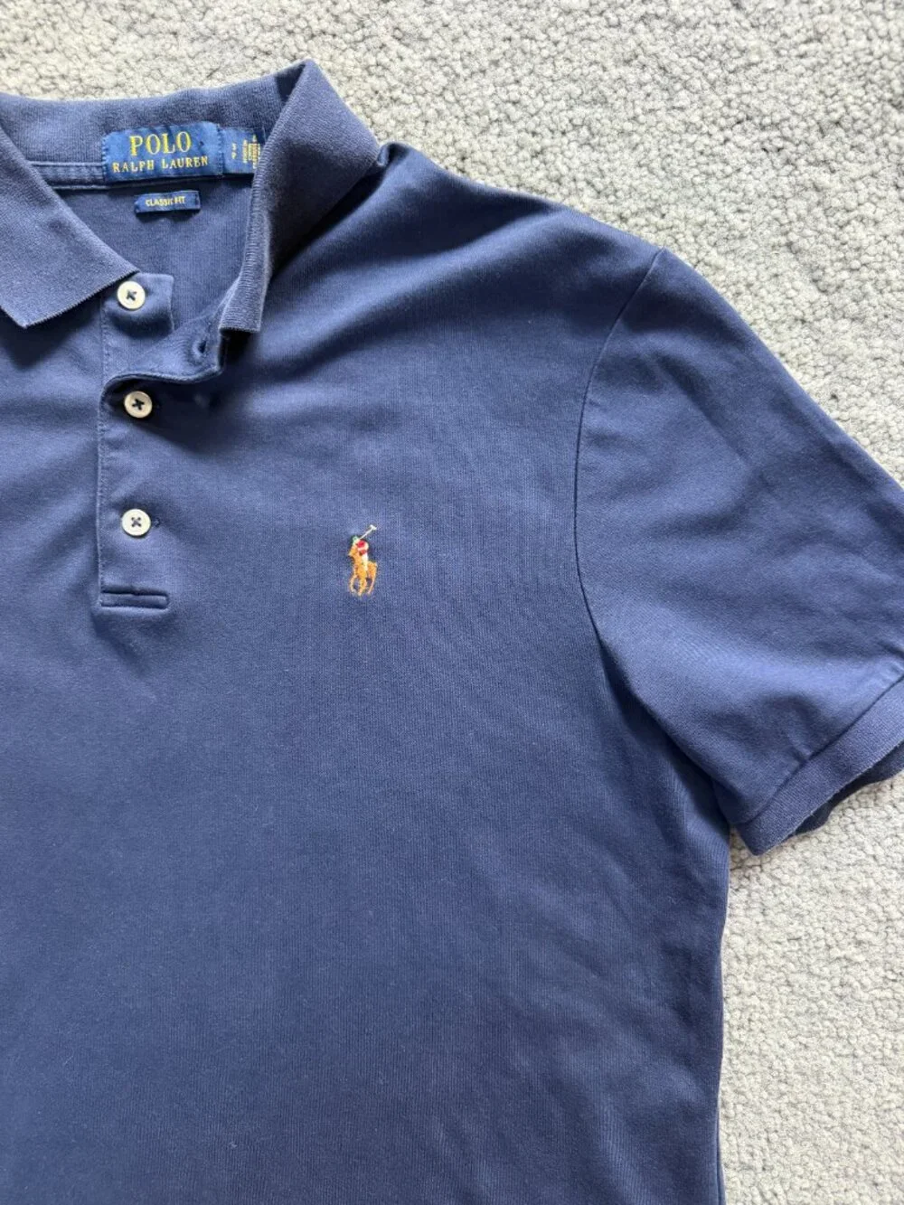 Polo Ralph Lauren Navy Blue Soft Cotton Classic Fit Polo Shirt S 170/92A